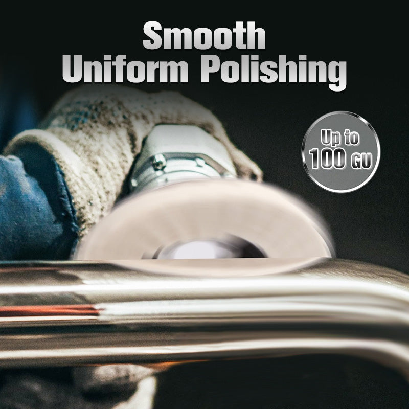 Two Arenzza wool felt flap polishing discs for high-performance fine polishing and long-lasting use, shown in close-up view.