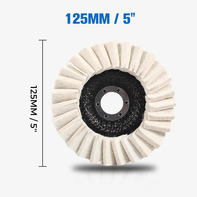 Arenzza Wool Felt Flap Polishing Disc for tools and garden use, showcasing its fine polishing surface and durable design.