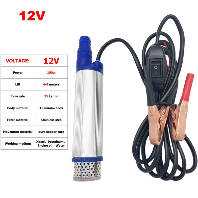 Arenzza portable submersible electric pump with alligator clips, compact tool for gardening and water transfer tasks.