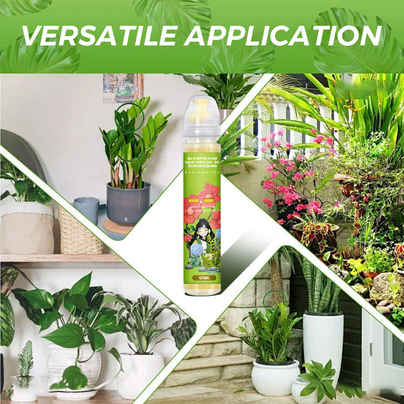 Arenzza all-purpose plant liquid fertilizer bottle, ready-to-use garden tool for nourishing indoor and outdoor plants.
