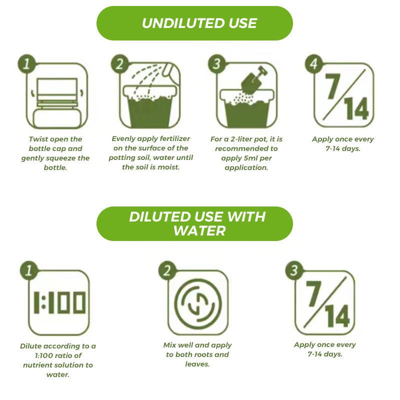 Arenzza all-purpose liquid plant fertilizer bottle for garden tools and plant care, ready for use without dilution.