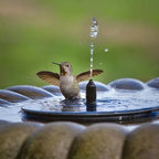Arenzza solar-powered garden fountain with a decorative water feature for tools and garden use.