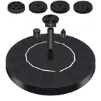 Arenzza solar-powered garden fountain with a compact design, featuring a solar panel and water spouting feature for outdoor decoration.