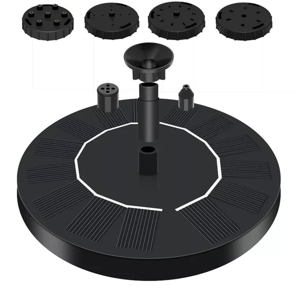 Arenzza solar-powered garden fountain with a compact design, featuring a solar panel and water spouting feature for outdoor decoration.