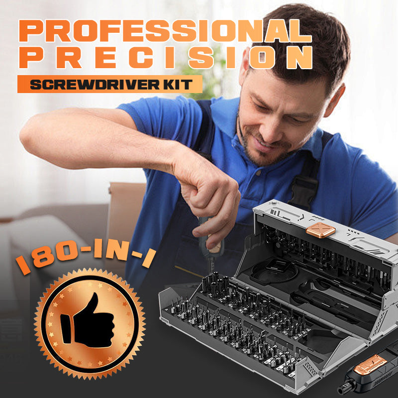 Arenzza 180-in-1 professional precision screwdriver kit with multiple screwdriver bits and tools for electronics and household repairs.