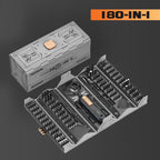 Arenzza 180-in-1 professional precision screwdriver kit with multiple screwdriver bits and tools for electronics and household repairs.
