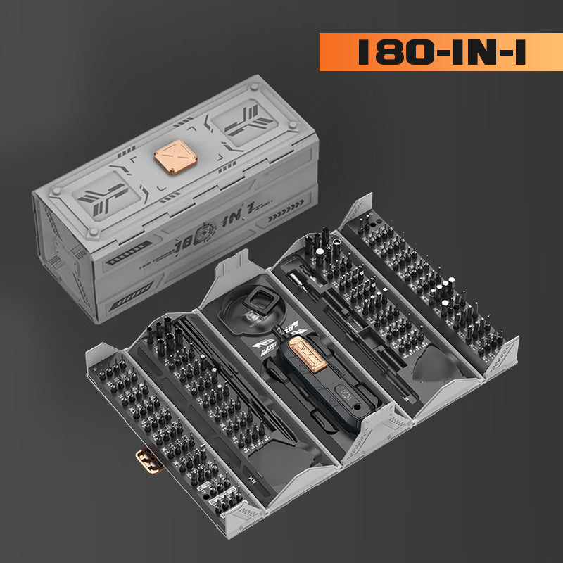 Arenzza 180-in-1 professional precision screwdriver kit with multiple screwdriver bits and tools for electronics and household repairs.