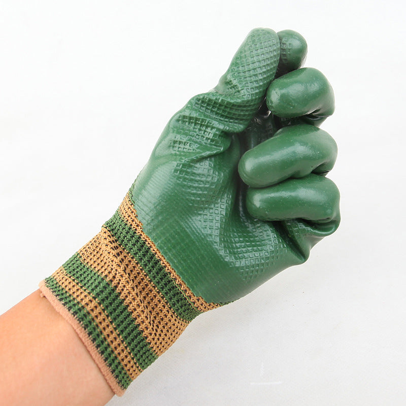 Arenzza rubber coated work gloves with knit wrist cuff, suitable for tools and gardening tasks, providing protection and grip.