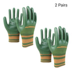 Arenzza rubber coated work gloves with knit wrist cuff, designed for tools and gardening tasks, showing textured rubber grip and snug fit.
