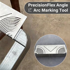 Aarenza stainless steel square angle marking ruler with 90° arc, ideal for precise woodworking and garden tool measurements.