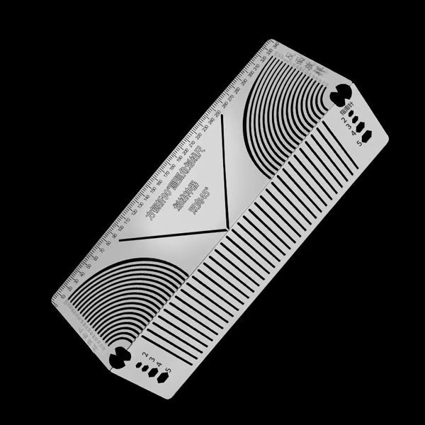 Square stainless steel 90° arc angle marking ruler from Arenzza, used for precise angle measurements in tools and gardening projects.