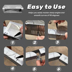 Arenzza square stainless steel 90° arc angle marking ruler for precise garden and woodworking measurements.