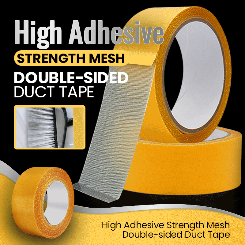 Arenzza high-adhesive mesh double-sided duct tape shown in a roll, ideal for tools and garden projects with strong adhesion properties.