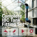 Arenzza IBC tank fitting set with zinc alloy tap, tool-free installation, leak-proof design, suitable for tools and garden use.