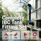 Arenzza IBC tank fitting set with zinc alloy tap, tool-free installation, leak-proof design, suitable for tools and garden use.