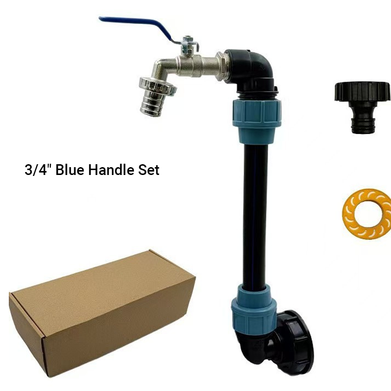 Arenzza IBC tank fitting set with zinc alloy tap, leak-proof design, tool-free installation, for tools and garden use.