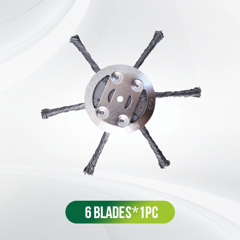 Arenzza steel wire thread trimmer replacement head with grass cutting wire for garden tools, shown in close-up view.