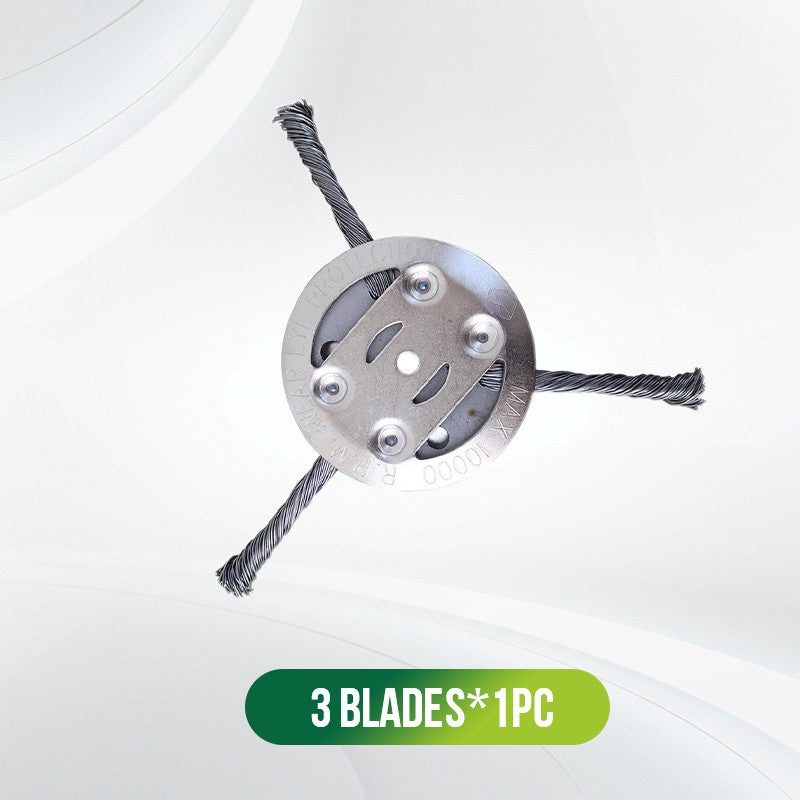 Arenzza steel wire thread trimmer replacement head with cutting blades, ideal for garden grass trimming and yard maintenance.