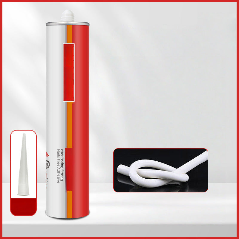 Arenzza multi-purpose strong adhesive glue for tools and garden use, with high adhesion and no nails required, shown in a tube.