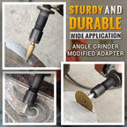 Arenzza angle grinder modified adapter for tools and garden use, shown attached to an angle grinder in a close-up image.