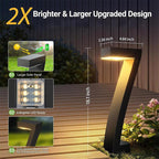 Aarenza waterproof solar pathway lights illuminating a garden pathway with durable, energy-efficient outdoor lighting.