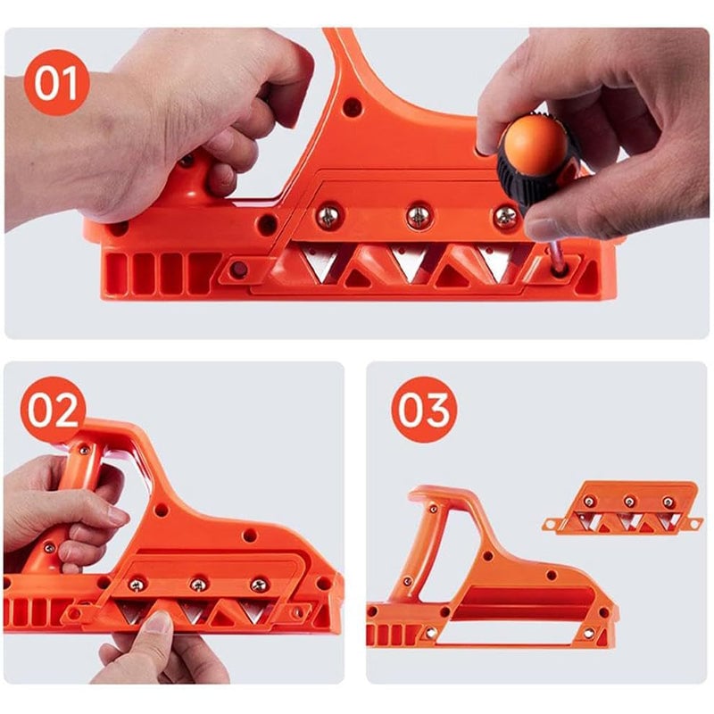 Arenzza drywall edge chamfer woodworking hand tool with wooden handle, used for shaping and smoothing drywall edges.