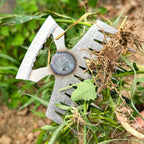 Arenzza manual weed remover tool for lawn and garden, with a durable handle and metal claw for removing weeds from soil.