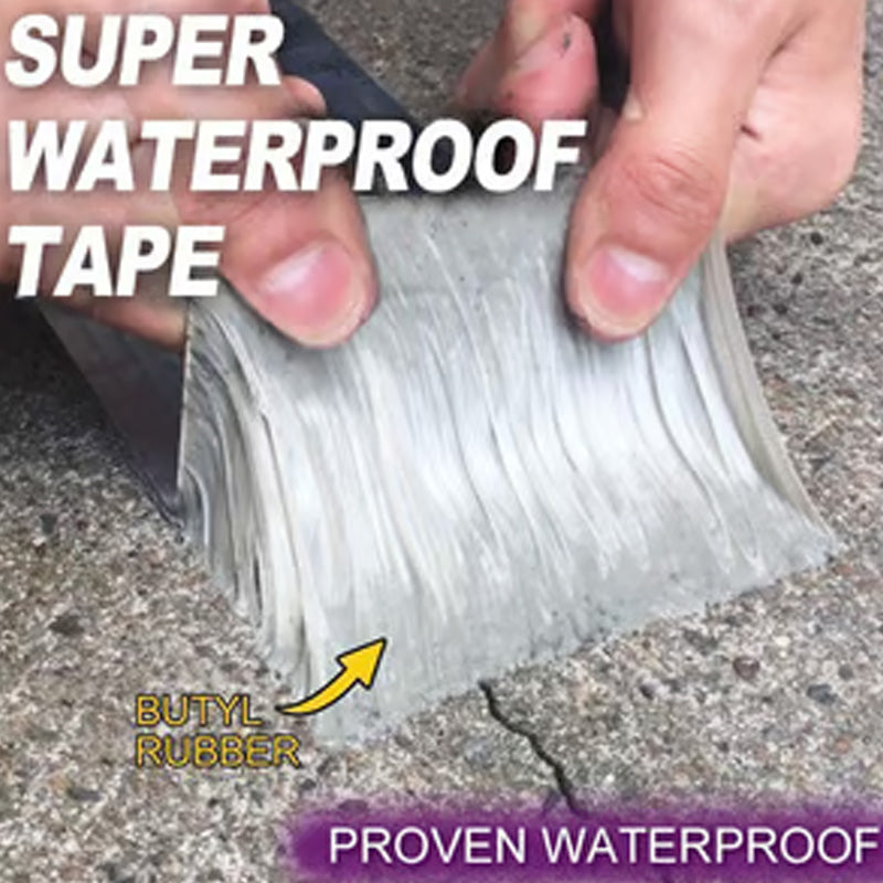 Arenzza waterproof leak repair tape applied to a pipe, showcasing its flexible, all-purpose repair capabilities for tools and garden use.