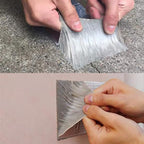 Arenzza waterproof leak repair tape applied to a pipe, showcasing its flexible, all-purpose repair features for tools and garden use.