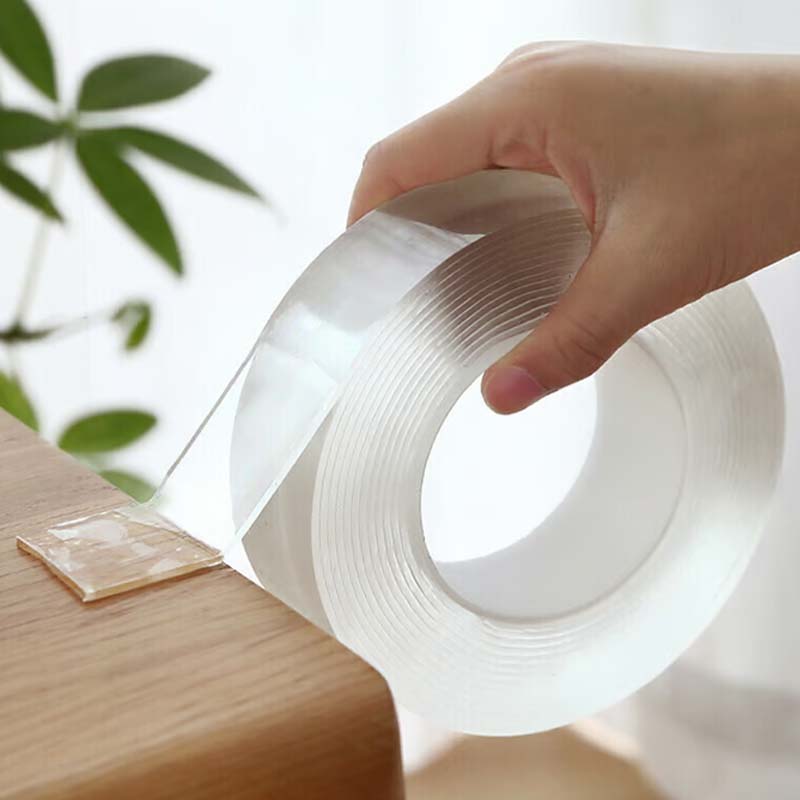 Arenzza removable strong clear double-sided tape shown on a white background, ideal for tools and garden use.