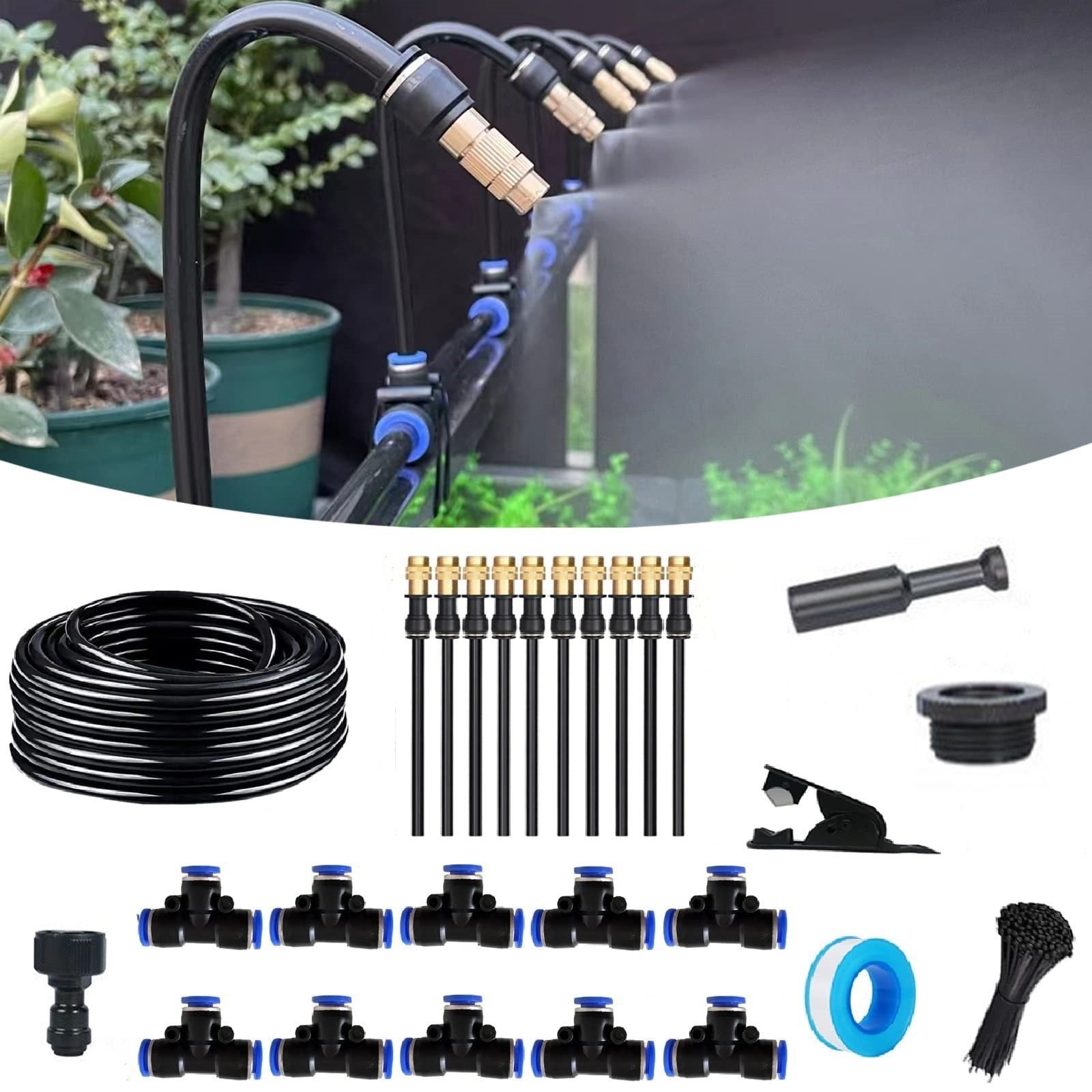 Arenzza Automatic 360° Curved Garden Irrigation System with flexible hoses for efficient watering in tools and garden setting.