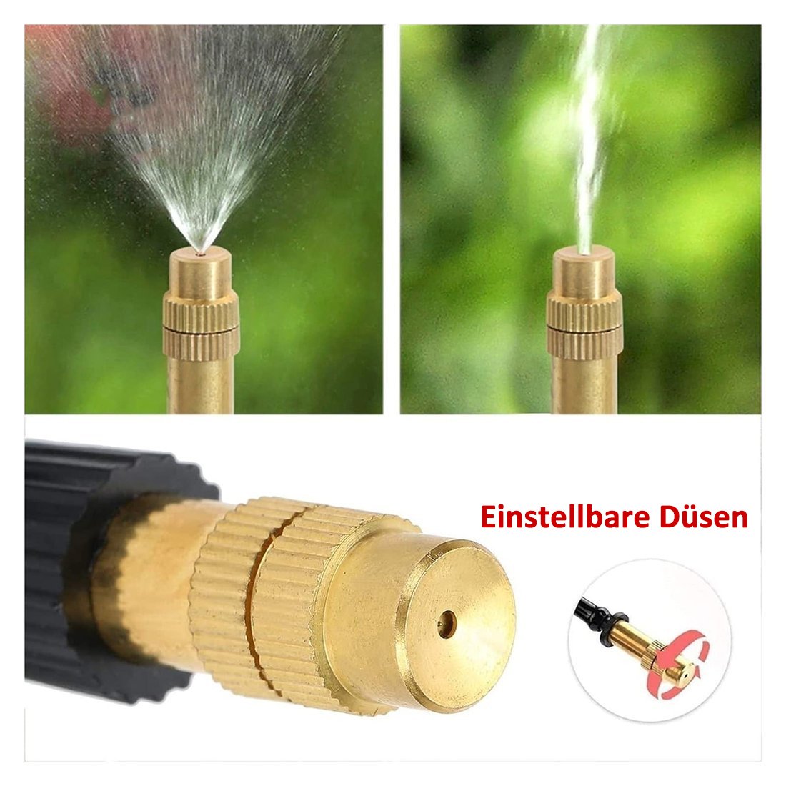 Arenzza automatic 360° curved garden irrigation system tool with hoses and connectors for efficient watering.