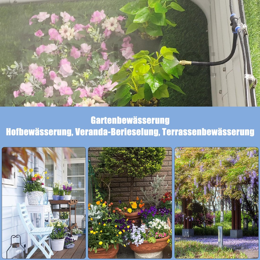 Arenzza automatic 360° curved garden irrigation system with hoses and connectors for efficient watering in the tools and garden category.