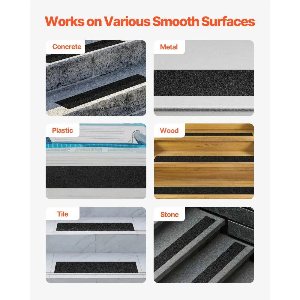 Arenzza non-slip stair tread tape with strong adhesive backing, suitable for indoor and outdoor stairs, providing safety and grip.