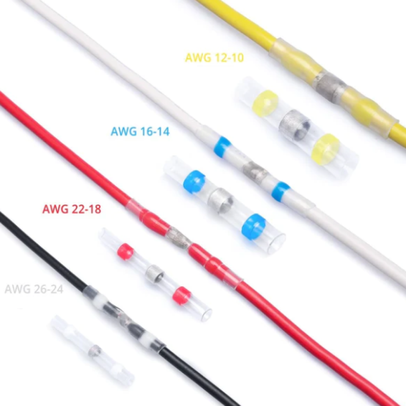 Arenzza waterproof solder wire connector kit with tools for electrical soldering and wiring in a tools and garden setting.