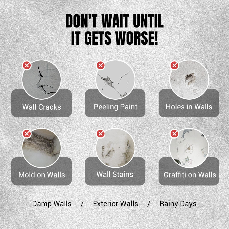 Arenzza waterproof and mildew-resistant wall repair paste in a tub, suitable for tools and garden maintenance, with a smooth, beige texture.