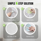 Arenzza waterproof and mildew-resistant wall repair paste in a tub, suitable for tools and garden applications.