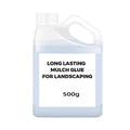 Arenzza long-lasting mulch glue for landscaping, shown in a garden setting, ideal for tools and garden applications.
