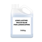 Arenzza long-lasting mulch glue for landscaping, shown in a garden setting, ideal for tools and garden applications.