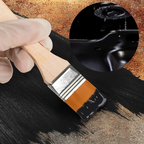 Arenzza Rust Converter Metallic Paint applied to metal surface, showing a sleek finish ideal for garden tools and gates.
