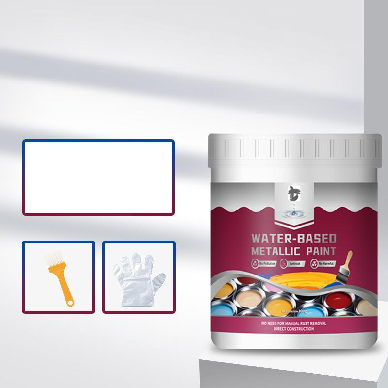 Arenzza rust converter metallic paint applied to garden tools, with a sleek finish that stops rust and protects metal surfaces.