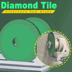 Arenzza Diamond Ceramic Tile Beauty Seam Cutting Disc for tools and garden, shown cutting ceramic tiles with precision.