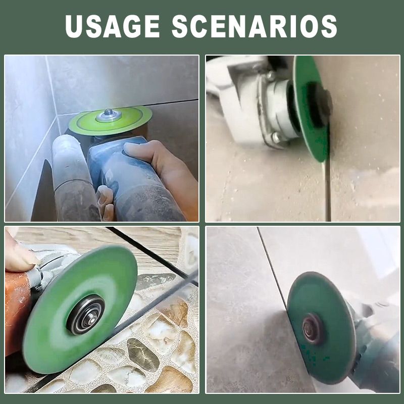 Arenzza Diamond Ceramic Tile Beauty Seam Cutting Disc for tools and garden, showing a close-up of the diamond-edged cutting disc.