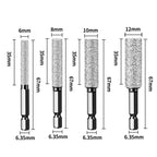Arenzza hex shank brazed hole opener tool for drilling and grinding, showing the metal bit with hex shank and abrasive surface.
