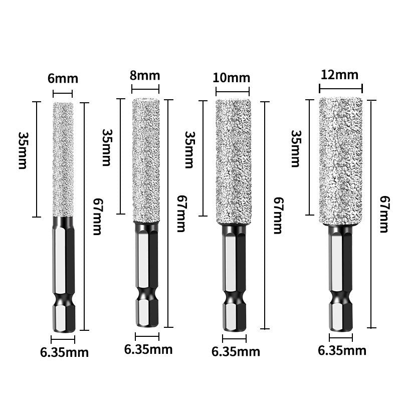 Arenzza hex shank brazed hole opener tool for drilling and grinding, showing the metal bit with hex shank and abrasive surface.