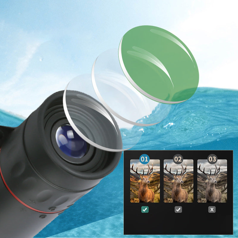 Arenzza outdoor portable monocular telescope with compact design, suitable for tools and garden use, shown in close-up.