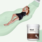 Arenzza water-based environmentally friendly odorless wood furniture repair and renovation paint in a container, suitable for tools and garden use.