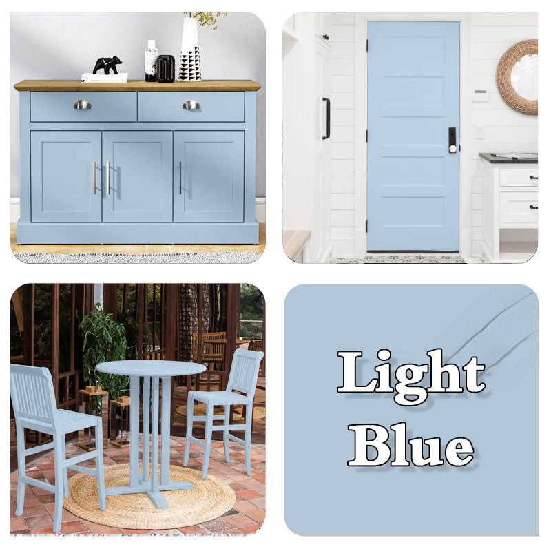 Arenzza water-based environmentally friendly odorless wood furniture repair and renovation paint in a container with brush applicator.