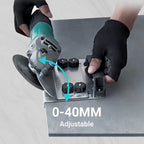 Arenzza angle grinder stand for tile chamfer cutting, featuring a 45° adjustable support for precise tile edging and grinding.