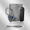 Arenzza angle grinder stand for tile with 45° chamfer cutting, showing the sturdy tool and adjustable guide for precise tile edging.